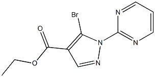 ethyl 5-bromo-1-(pyrimidin-2-yl)-1H-pyrazole-4-carboxylate Struktur