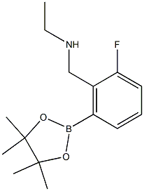 Ethyl({[2-fluoro-6-(tetramethyl-1,3,2-dioxaborolan-2-yl)phenyl]methyl})amine Struktur