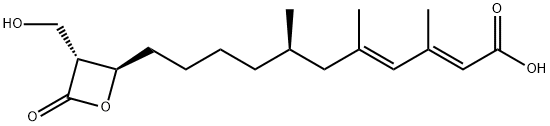 (2E,4E,7R)-3,5,7-トリメチル-11-[(2R)-3β-ヒドロキシメチル-4-オキソオキセタン-2α-イル]-2,4-ウンデカジエン酸 化學(xué)構(gòu)造式