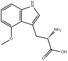 (S)-2-アミノ-3-(4-メトキシ-1H-インドール-3-イル)プロパン酸 化學(xué)構(gòu)造式