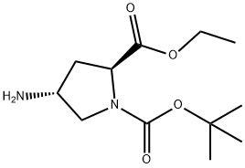 (2S,4R)-1-BOC-4-氨基吡咯烷-2-羧酸乙酯, 871014-58-3, 結構式