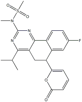 N-(8-Fluoro-4-isopropyl-6-(2-oxo-2H-pyran-6-yl)-5,6-dihydrobenzo[h]quinazolin-2-yl)-N-MethylMethanesulfonaMide Struktur