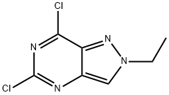 5,7-dichloro-2-ethyl-2H-pyrazolo[4,3-d]pyrimidine Struktur