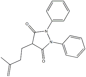 3,5-Pyrazolidinedione,4-(3-methyl-3-buten-1-yl)-1,2-diphenyl- Structure
