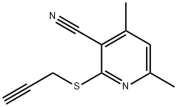 4,6-dimethyl-2-(2-propyn-1-ylsulfanyl)nicotinonitrile Struktur
