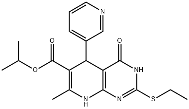 isopropyl 2-(ethylthio)-7-methyl-4-oxo-5-(pyridin-3-yl)-3,4,5,8-tetrahydropyrido[2,3-d]pyrimidine-6-carboxylate Struktur