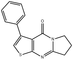 3-phenyl-7,8-dihydropyrrolo[1,2-a]thieno[2,3-d]pyrimidin-4(6H)-one Struktur