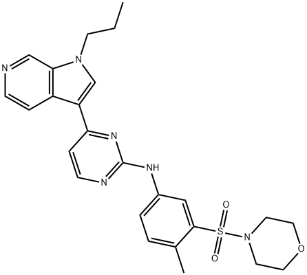 N-(4-methyl-3-(morpholinosulfonyl)phenyl)-4-(1-propyl-1H-pyrrolo[2,3-c]pyridin-3-yl)pyrimidin-2-amine Struktur