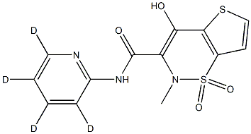 4-hydroxy-2-methyl-1,1-dioxo-N-(3,4,5,6-tetradeuteriopyridin-2-yl)thieno[2,3-e]thiazine-3-carboxamide Struktur