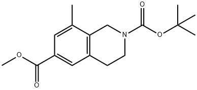 2-tert-butyl 6-methyl 8-methyl-3,4-dihydroisoquinoline-2,6(1H)-dicarboxylate Struktur