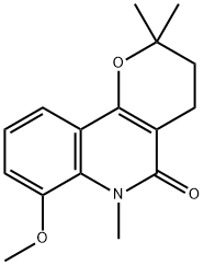 7-methoxy-2,2,6-trimethyl-2,3,4,6-tetrahydro-5H-pyrano[3,2-c]quinolin-5-one Struktur