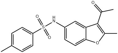 N-(3-acetyl-2-methylbenzofuran-5-yl)-4-methylbenzenesulfonamide Struktur