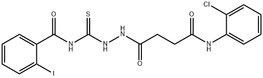 N-[(2-{4-[(2-chlorophenyl)amino]-4-oxobutanoyl}hydrazino)carbonothioyl]-2-iodobenzamide Struktur