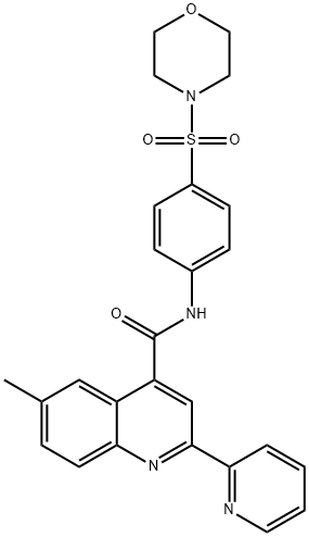 6-methyl-N-(4-morpholin-4-ylsulfonylphenyl)-2-pyridin-2-ylquinoline-4-carboxamide Structure