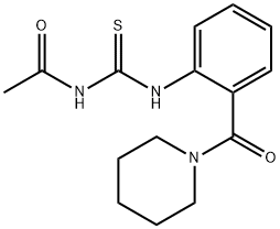 N-({[2-(1-piperidinylcarbonyl)phenyl]amino}carbonothioyl)acetamide Struktur