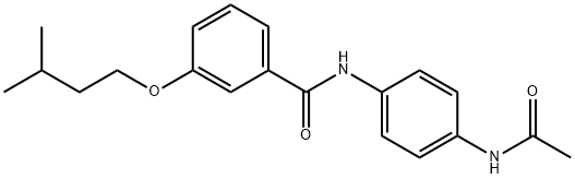 N-[4-(acetylamino)phenyl]-3-(3-methylbutoxy)benzamide Struktur