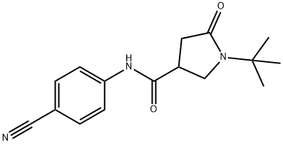 1-tert-butyl-N-(4-cyanophenyl)-5-oxopyrrolidine-3-carboxamide Struktur