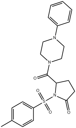 1-[(4-methylphenyl)sulfonyl]-5-[(4-phenylpiperazin-1-yl)carbonyl]pyrrolidin-2-one Struktur