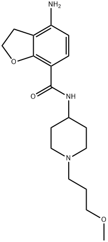 4-amino-N-(1-(3-methoxypropyl)piperidin-4-yl)-2,3-dihydrobenzofuran-7-carboxamide Struktur