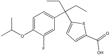 5-(3-(3-fluoro-4-isopropoxyphenyl)pentan-3-yl)thiophene-2-carboxylic acid Struktur