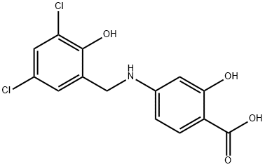 4-((3,5-Dichloro-2-hydroxybenzyl)amino)-2-hydroxybenzoic acid Struktur