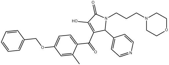 4-(4-(benzyloxy)-2-methylbenzoyl)-3-hydroxy-1-(3-morpholinopropyl)-5-(pyridin-4-yl)-1H-pyrrol-2(5H)-one Struktur