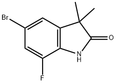 2H-Indol-2-one, 5-bromo-7-fluoro-1,3-dihydro-3,3-dimethyl-
 Structure