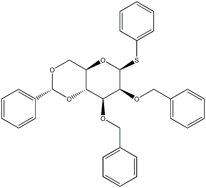 苯基 2,3-二-O-(苯基甲基)-4,6-O-[(R)-苯基亞甲基]-1-硫代-BETA-D-吡喃甘露糖苷, 903881-30-1, 結(jié)構(gòu)式