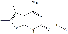 4-氨基-5,6-二甲基噻吩并[2,3-D]嘧啶-2(1H)-酮鹽酸鹽, 1033366-59-4, 結(jié)構(gòu)式