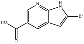 2-bromo-1H-pyrrolo[2,3-b]pyridine-5-carboxylic acid
 Struktur