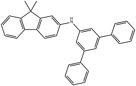 N-([1,1':3',1''-terphenyl]-5'-yl)-9,9-dimethyl-9H-fluoren-2-amine Struktur