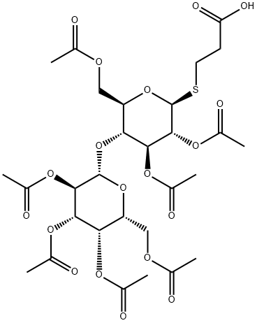 3-[[2,3,6-Tri-O-acetyl-4-O-(2,3,4,6-tetra-O-acetyl-beta-D-galactopyranosyl)-beta-D-glucopyranosyl]thio]propanoic acid Structure