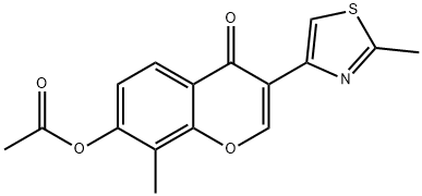 8-methyl-3-(2-methylthiazol-4-yl)-4-oxo-4H-chromen-7-yl acetate Struktur