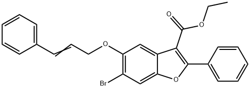 ethyl 6-bromo-5-(cinnamyloxy)-2-phenylbenzofuran-3-carboxylate Struktur