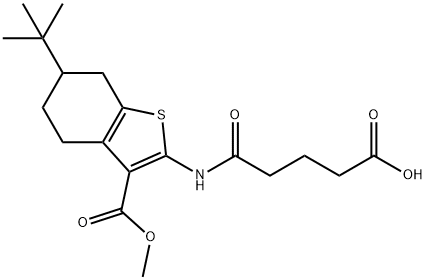 5-{[6-tert-butyl-3-(methoxycarbonyl)-4,5,6,7-tetrahydro-1-benzothien-2-yl]amino}-5-oxopentanoic acid Structure