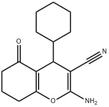 2-amino-4-cyclohexyl-5-oxo-5,6,7,8-tetrahydro-4H-chromene-3-carbonitrile Struktur