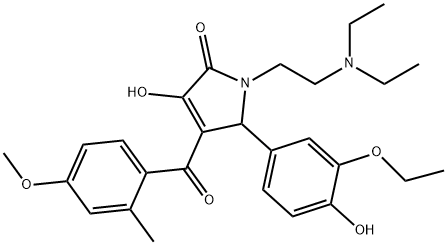 1-(2-(diethylamino)ethyl)-5-(3-ethoxy-4-hydroxyphenyl)-3-hydroxy-4-(4-methoxy-2-methylbenzoyl)-1H-pyrrol-2(5H)-one Struktur