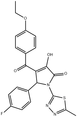 4-(4-ethoxybenzoyl)-5-(4-fluorophenyl)-3-hydroxy-1-(5-methyl-1,3,4-thiadiazol-2-yl)-1H-pyrrol-2(5H)-one Struktur