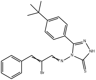 4-{[(2Z)-2-bromo-3-phenylprop-2-en-1-ylidene]amino}-5-(4-tert-butylphenyl)-4H-1,2,4-triazole-3-thiol Struktur