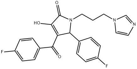 1-(3-(1H-imidazol-1-yl)propyl)-4-(4-fluorobenzoyl)-5-(4-fluorophenyl)-3-hydroxy-1H-pyrrol-2(5H)-one Struktur