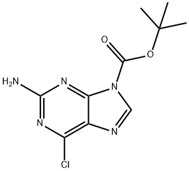 tert-butyl 2-amino-6-chloro-9H-purine-9-carboxylate Struktur