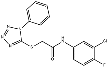 N-(3-chloro-4-fluorophenyl)-2-[(1-phenyl-1H-tetrazol-5-yl)sulfanyl]acetamide|