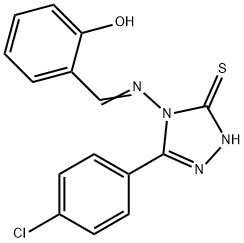 2-({[3-(4-chlorophenyl)-5-sulfanyl-4H-1,2,4-triazol-4-yl]imino}methyl)phenol Struktur
