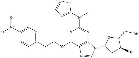 6-O-[2-(4-Nitrophenyl)ethyl]-2-(2-furanylmethylamino)-2'-deoxyinosine Struktur