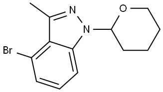 4-bromo-3-methyl-1-(tetrahydro-2H-pyran-2-yl)-1H-indazole Struktur