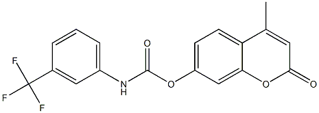 4-METHYL-2-OXO-2H-1-BENZOPYRAN-7-YL N-(3-(TRIFLUOROMETHYL)PHENYL)CARBAMATE Struktur
