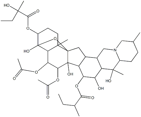 5,6-bis(acetyloxy)-4,6a,8,9-tetrahydroxy-9,12,16b-trimethyl-7-[(2-methylbutanoyl)oxy]docosahydro-2H-4,16a-epoxybenzo[4,5]indeno[1,2-h]pyrido[1,2-b]isoquinolin-3-yl 2-hydroxy-2-methylbutanoate