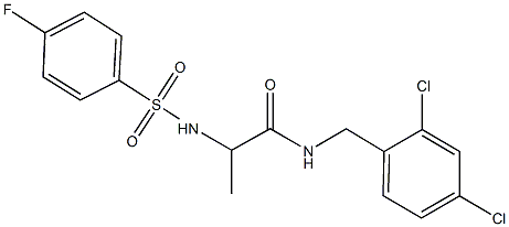 N-(2,4-dichlorobenzyl)-2-{[(4-fluorophenyl)sulfonyl]amino}propanamide Struktur