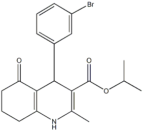 isopropyl 4-(3-bromophenyl)-2-methyl-5-oxo-1,4,5,6,7,8-hexahydro-3-quinolinecarboxylate Structure
