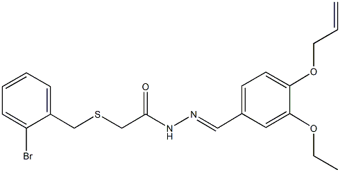 N'-[4-(allyloxy)-3-ethoxybenzylidene]-2-[(2-bromobenzyl)sulfanyl]acetohydrazide Struktur
